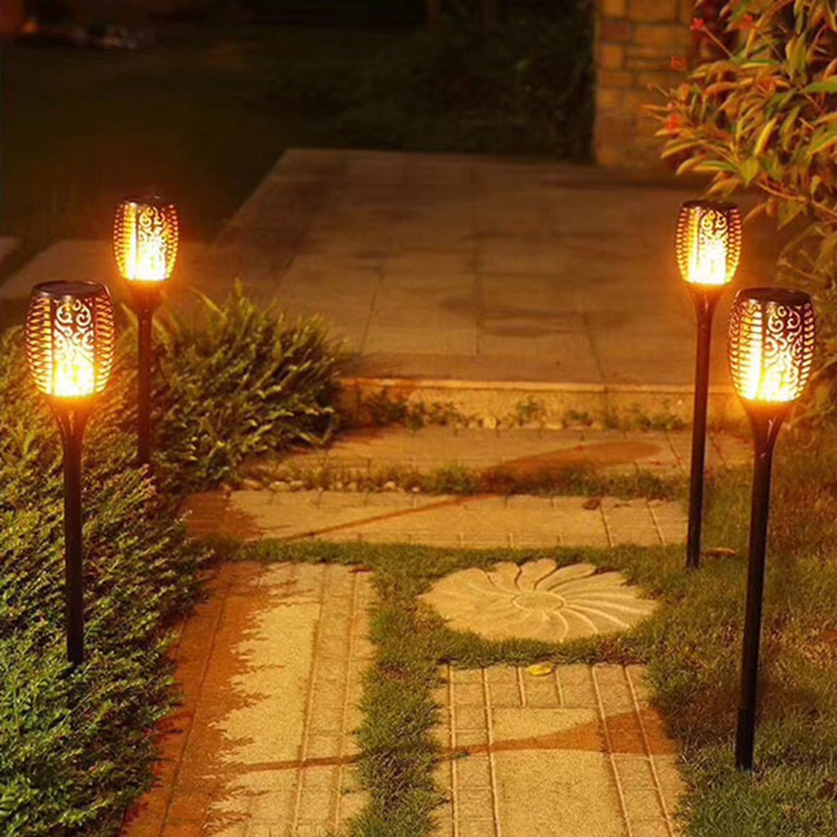 Solar Flame Torch Lights - Illuminate Your Outdoors!